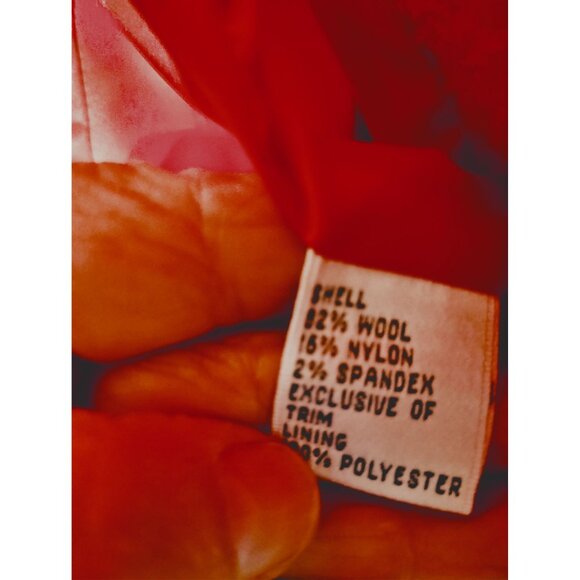 Talbots 12 wool nylon spandex blend blazer jacket RED button front office suit c - Picture 5 of 8